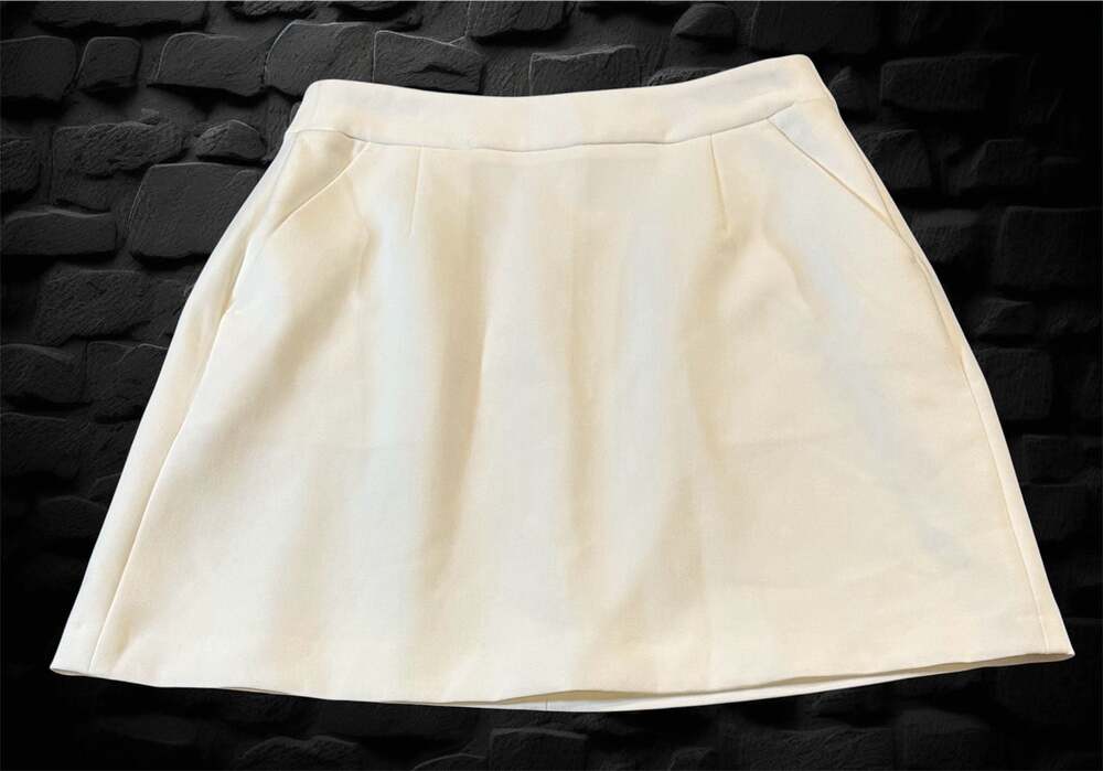 French Connection Womens White Flare Front Back Zip Short Skirt Size US 6